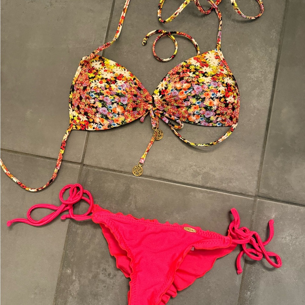 Luli Fama Floral and Pink Bikini